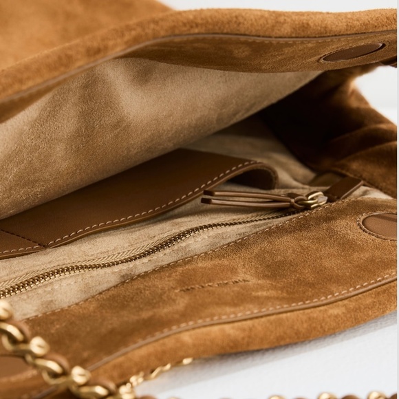 Veronica Beard Brown Suede Slouch Shoulder Bag - Picture 4 of 6